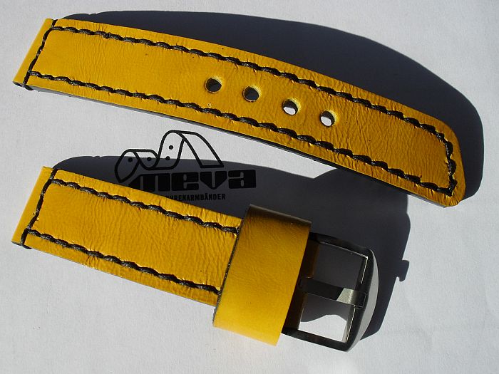 22006 - 22mm Uhrenband "Rindleder gelb"